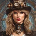 Steampunk portrait of Taylor Swift, Highly Detailed, Intricate, Artstation, Beautiful, Digital Painting, Sharp Focus, Concept Art, Elegant