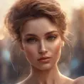 Closeup of a gorgeous female model in the style of stefan kostic, 8k, High Definition, Digital Illustration, Bokeh effect, Photo Realistic, Sharp Focus by Stanley Artgerm Lau