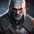 Geralt as a rouge assassin in The Witcher 3 Style, 4k, Highly Detailed, Beautiful, Cinematic Lighting, Sharp Focus, Volumetric Lighting, Closeup Portrait, Concept Art