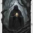 Elden ring wraith in a haunted forest, Highly Detailed, Intricate, Gothic, Volumetric Lighting, Fantasy, Dark by Stanley Artgerm Lau