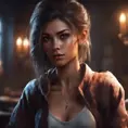 Beautiful girl in werewolf academy, 8k, Stunning, Digital Painting, Cinematic Lighting, Sharp Focus, Fantasy, Hyper Realistic