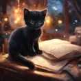 Epic shot of ultra detailed cute black baby cat in a wonderful cozy atmosphere, ultra inviting, luminous, evening atmosphere, little photorealistic, digital painting, sharp focus, ultra cozy and inviting, wish to be there. very detailed, arty, should rank high on youtube for a dream trip., Digital Painting, Sharp Focus