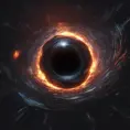 Digital art of Black hole containing strange object, 8k, Digital Painting, Cinematic Lighting, Hyper Realistic