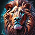 Lion, Highly Detailed, Intricate, Gothic, Volumetric Lighting, Color Splash, Fantasy, Dark by Stanley Artgerm Lau