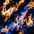 Blue fire at night, Vibrant Colors