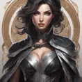 Alluring matte portrait of a beautiful Fiora wearing black leather, 8k, Highly Detailed, Intricate, Half Body, Realistic, Sharp Focus, Volumetric Lighting, Fantasy, Elegant by Stanley Artgerm Lau, Alphonse Mucha, WLOP, Stefan Kostic