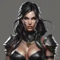 Alluring matte portrait of a beautiful Nidalee in black leather, 8k, Highly Detailed, Intricate, Half Body, Realistic, Sharp Focus, Volumetric Lighting, Fantasy, Elegant by Stanley Artgerm Lau, WLOP, Stefan Kostic