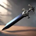 Obsidian luminous energy epic black sword artifact, 8k, Gothic and Fantasy, Unreal Engine