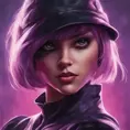 Alluring matte portrait of a beautiful Hit-Girl in the style of Stefan Kostic, 8k, Highly Detailed, Intricate, Half Body, Realistic, Sharp Focus, Volumetric Lighting, Fantasy, Elegant by Stanley Artgerm Lau, Greg Rutkowski