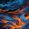 Blue fire at night, Vibrant Colors