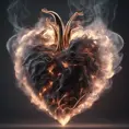 Heart made of smoke, 8k, Intricate Details, Trending on Artstation, Volumetric Lighting