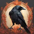 Crow, Highly Detailed, Intricate, Gothic, Volumetric Lighting, Color Splash, Vibrant Colors, Ink Art, Fantasy, Dark by Stanley Artgerm Lau