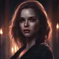 Beautiful girl in vampire academy, mystic, dark fantasy, Magical, Stunning, Digital Painting, Cinematic Lighting, Sharp Focus, Dark, Hyper Realistic