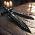 Obsidian luminous energy epic black sword artifact, 8k, Gothic and Fantasy, Unreal Engine