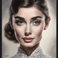 Alluring matte portrait of a beautiful young Audrey Hepburn, 8k, Highly Detailed, Intricate, Half Body, Realistic, Sharp Focus, Volumetric Lighting, Fantasy, Elegant by Stanley Artgerm Lau