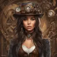 Steampunk portrait of Madison Beer, Highly Detailed, Intricate, Artstation, Beautiful, Digital Painting, Sharp Focus, Concept Art, Elegant