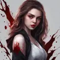 Beautiful girl in vampire academy with blood thirst eyes, 8k, Stunning, Digital Painting, Cinematic Lighting, Sharp Focus, Fantasy, Hyper Realistic