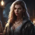 Beautiful girl in werewolf academy, 8k, Stunning, Digital Painting, Cinematic Lighting, Sharp Focus, Fantasy, Hyper Realistic