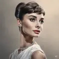 Alluring matte portrait of a beautiful young Audrey Hepburn, 8k, Highly Detailed, Intricate, Half Body, Realistic, Sharp Focus, Volumetric Lighting, Fantasy, Elegant by Stanley Artgerm Lau