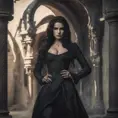 Annalena Baerbock as yennefer of vengerberg, tight dress, Intricate Details, Gothic and Fantasy, Volumetric Lighting