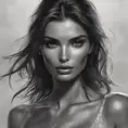 Alluring matte portrait of a beautiful Emily Ratajkowski in the style of Stefan Kostic, 8k, Highly Detailed, Intricate, Half Body, Realistic, Sharp Focus, Volumetric Lighting, Fantasy, Elegant by Stanley Artgerm Lau, Greg Rutkowski