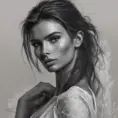 Alluring matte portrait of a beautiful Emily Ratajkowski in the style of Stefan Kostic, 8k, Highly Detailed, Intricate, Half Body, Realistic, Sharp Focus, Volumetric Lighting, Fantasy, Elegant by Stanley Artgerm Lau, Greg Rutkowski