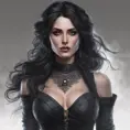 Alluring matte portrait of a beautiful Yennefer from the Witcher in the style of Stefan Kostic, 8k, Highly Detailed, Intricate, Half Body, Realistic, Sharp Focus, Volumetric Lighting, Fantasy, Elegant by Stanley Artgerm Lau, Greg Rutkowski