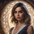 Alluring matte portrait of a beautiful Ana de Armas from James Bond in the style of Stefan Kostic, 8k, Highly Detailed, Intricate, Half Body, Realistic, Sharp Focus, Volumetric Lighting, Fantasy, Elegant by Stanley Artgerm Lau, Greg Rutkowski