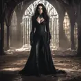 Annalena Baerbock as yennefer of vengerberg, tight dress, Intricate Details, Gothic and Fantasy, Volumetric Lighting