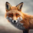 A red fox sniffing the wind, its muzzle raised upwards, eyes closed, 8k, Highly Detailed, Photo Realistic, Romantic