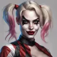 Alluring matte portrait of a beautiful Harley Quinn in the style of Stefan Kostic, 8k, Highly Detailed, Intricate, Half Body, Realistic, Sharp Focus, Volumetric Lighting, Fantasy, Elegant by Stanley Artgerm Lau, Greg Rutkowski