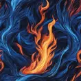 Blue fire at night, Vibrant Colors