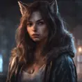 Beautiful girl in werewolf academy, 8k, Stunning, Digital Painting, Cinematic Lighting, Sharp Focus, Fantasy, Hyper Realistic