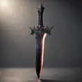 Obsidian luminous energy epic black sword artifact, 8k, Gothic and Fantasy, Unreal Engine