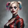 Alluring matte portrait of a beautiful Harley Quinn in the style of Stefan Kostic, 8k, Highly Detailed, Intricate, Half Body, Realistic, Sharp Focus, Volumetric Lighting, Fantasy, Elegant by Stanley Artgerm Lau, Greg Rutkowski