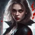 Beautiful girl in vampire academy with blood thirst eyes, 8k, Stunning, Digital Painting, Cinematic Lighting, Sharp Focus, Fantasy, Hyper Realistic