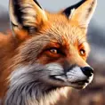 A red fox sniffing the wind, its muzzle raised upwards, eyes closed, 8k, Highly Detailed, Photo Realistic, Romantic