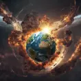 Earth going through cycles of creation and destruction, 4k