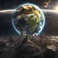 Earth going through cycles of creation and destruction, 4k