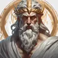 Matte portrait of a fierce God Zeus, 4k, Highly Detailed, Hyper Detailed, Powerful, Artstation, Vintage Illustration, Digital Painting, Sharp Focus, Smooth, Concept Art by Stanley Artgerm Lau, Alphonse Mucha, Greg Rutkowski