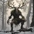 Leshen is a powerful, man-eating creature that dwells in the forests. It is a sorcerer with the ability to control the roots of the trees and use them to bind and capture its prey. The Leshen is ancient, with origins that are shrouded in mystery. , 8k, Gothic and Fantasy, Elden Ring, Photo Realistic, Dynamic Lighting