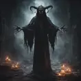 Tulpa Demon Occult Esoteric Mysticism Supernatural Fantasy Dark background Ghostly apparition Eerie atmosphere, 8k, Gothic and Fantasy, Elden Ring, Photo Realistic, Dynamic Lighting by Greg Rutkowski