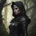 Dungeons and dragons forest elf character full body portrait, white skin, dark gothic black armor, wearing a black veil, dramatic light, dungeon background, 8k, Gothic and Fantasy, Elden Ring, Photo Realistic, Dynamic Lighting by Stanley Artgerm Lau, Greg Rutkowski