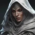 Veiled female wraith assassin, 8k, Gothic and Fantasy, Elden Ring, Photo Realistic, Dynamic Lighting by Stanley Artgerm Lau, Greg Rutkowski