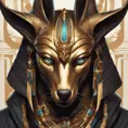 close up fierce looking egyptian god Anubis, 4k, Highly Detailed, Hyper Detailed, Powerful, Artstation, Vintage Illustration, Digital Painting, Sharp Focus, Smooth, Concept Art by Stanley Artgerm Lau, Alphonse Mucha, Greg Rutkowski