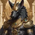 close up fierce looking egyptian god Anubis, 4k, Highly Detailed, Hyper Detailed, Powerful, Artstation, Vintage Illustration, Digital Painting, Sharp Focus, Smooth, Concept Art by Stanley Artgerm Lau, Alphonse Mucha, Greg Rutkowski