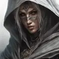 Veiled female wraith assassin, 8k, Gothic and Fantasy, Elden Ring, Photo Realistic, Dynamic Lighting by Stanley Artgerm Lau, Greg Rutkowski