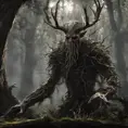 Leshen is a powerful, man-eating creature that dwells in the forests. It is a sorcerer with the ability to control the roots of the trees and use them to bind and capture its prey. The Leshen is ancient, with origins that are shrouded in mystery. , 8k, Gothic and Fantasy, Elden Ring, Photo Realistic, Dynamic Lighting