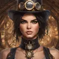 Steampunk portrait of Kendall Jenner, Highly Detailed, Intricate, Artstation, Beautiful, Digital Painting, Sharp Focus, Concept Art, Elegant