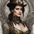 Steampunk portrait of Eva Green, Highly Detailed, Intricate, Artstation, Beautiful, Digital Painting, Sharp Focus, Concept Art, Elegant